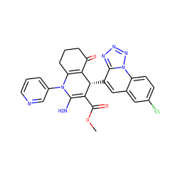 COC(=O)C1=C(N)N(c2cccnc2)C2=C(C(=O)CCC2)[C@@H]1c1cc2cc(Cl)ccc2n2nnnc12 ZINC000299836414