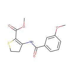 COC(=O)C1=C(NC(=O)c2cccc(OC)c2)CCS1 ZINC000000265339