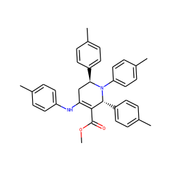 COC(=O)C1=C(Nc2ccc(C)cc2)C[C@@H](c2ccc(C)cc2)N(c2ccc(C)cc2)[C@@H]1c1ccc(C)cc1 ZINC000473090696