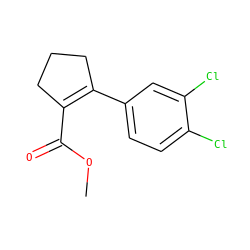 COC(=O)C1=C(c2ccc(Cl)c(Cl)c2)CCC1 ZINC000028714350