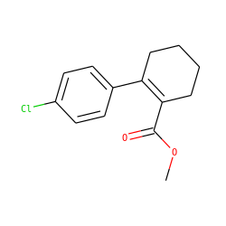 COC(=O)C1=C(c2ccc(Cl)cc2)CCCC1 ZINC000028714365