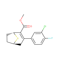 COC(=O)C1=C(c2ccc(F)c(Cl)c2)C[C@H]2CC[C@H]1S2 ZINC000101103254
