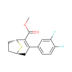 COC(=O)C1=C(c2ccc(F)c(F)c2)C[C@H]2CC[C@H]1S2 ZINC000101084481