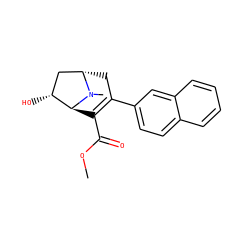 COC(=O)C1=C(c2ccc3ccccc3c2)C[C@H]2C[C@@H](O)[C@H]1N2C ZINC000100891279