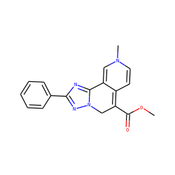 COC(=O)C1=C2C=CN(C)C=C2c2nc(-c3ccccc3)nn2C1 ZINC000005343158