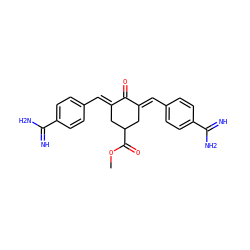 COC(=O)C1C/C(=C\c2ccc(C(=N)N)cc2)C(=O)/C(=C/c2ccc(C(=N)N)cc2)C1 ZINC000013803388