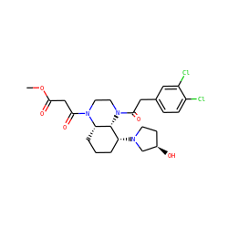 COC(=O)CC(=O)N1CCN(C(=O)Cc2ccc(Cl)c(Cl)c2)[C@H]2[C@@H]1CCC[C@H]2N1CC[C@@H](O)C1 ZINC000299832817