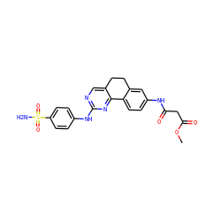 COC(=O)CC(=O)Nc1ccc2c(c1)CCc1cnc(Nc3ccc(S(N)(=O)=O)cc3)nc1-2 ZINC000049036425