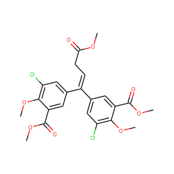 COC(=O)CC=C(c1cc(Cl)c(OC)c(C(=O)OC)c1)c1cc(Cl)c(OC)c(C(=O)OC)c1 ZINC000001861928