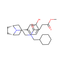 COC(=O)CCC(=O)N(CCN1[C@H]2CC[C@@H]1C[C@H](c1cccc(O)c1)C2)CC1CCCCC1 ZINC000117295762