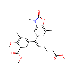 COC(=O)CCC/C=C(/c1cc(C)c(OC)c(C(=O)OC)c1)c1cc(C)c2oc(=O)n(C)c2c1 ZINC000034086794