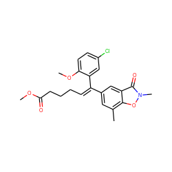 COC(=O)CCC/C=C(/c1cc(C)c2on(C)c(=O)c2c1)c1cc(Cl)ccc1OC ZINC000013673857