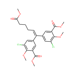 COC(=O)CCCC=C(c1cc(Cl)c(OC)c(C(=O)OC)c1)c1cc(Cl)c(OC)c(C(=O)OC)c1 ZINC000003960622