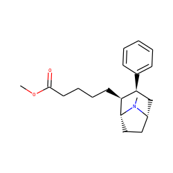 COC(=O)CCCC[C@H]1[C@@H](c2ccccc2)C[C@@H]2CC[C@H]1N2C ZINC000013761313