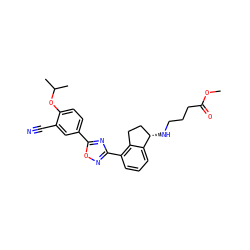 COC(=O)CCCN[C@H]1CCc2c(-c3noc(-c4ccc(OC(C)C)c(C#N)c4)n3)cccc21 ZINC000198836830