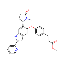 COC(=O)CCc1ccc(Oc2cc3cc(-c4ccccn4)[nH]c3cc2[C@@H]2CCC(=O)N2C)cc1 ZINC000209709217