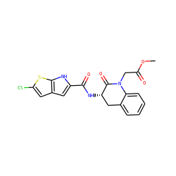 COC(=O)CN1C(=O)[C@@H](NC(=O)c2cc3cc(Cl)sc3[nH]2)Cc2ccccc21 ZINC000028818288