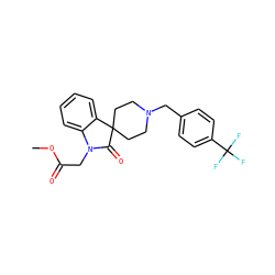 COC(=O)CN1C(=O)C2(CCN(Cc3ccc(C(F)(F)F)cc3)CC2)c2ccccc21 ZINC000028527326