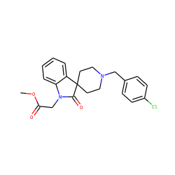COC(=O)CN1C(=O)C2(CCN(Cc3ccc(Cl)cc3)CC2)c2ccccc21 ZINC000028528489