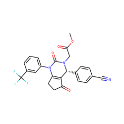 COC(=O)CN1C(=O)N(c2cccc(C(F)(F)F)c2)C2=C(C(=O)CC2)[C@H]1c1ccc(C#N)cc1 ZINC000224567588