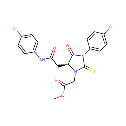COC(=O)CN1C(=S)N(c2ccc(Cl)cc2)C(=O)[C@@H]1CC(=O)Nc1ccc(Cl)cc1 ZINC000000986028