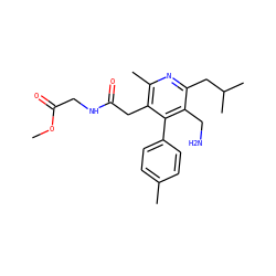 COC(=O)CNC(=O)Cc1c(C)nc(CC(C)C)c(CN)c1-c1ccc(C)cc1 ZINC000066167048
