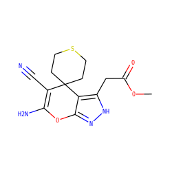 COC(=O)Cc1[nH]nc2c1C1(CCSCC1)C(C#N)=C(N)O2 ZINC000006492283