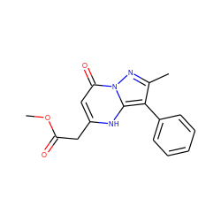 COC(=O)Cc1cc(=O)n2nc(C)c(-c3ccccc3)c2[nH]1 ZINC000018244389