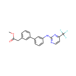 COC(=O)Cc1cccc(-c2cccc(Nc3nccc(C(F)(F)F)n3)c2)c1 ZINC001772569892