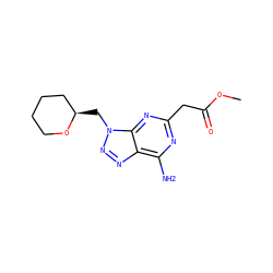 COC(=O)Cc1nc(N)c2nnn(C[C@@H]3CCCCO3)c2n1 ZINC000084705016