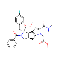 COC(=O)Cn1c(C(=O)N(C)C)cc2c1C[C@H]1CN(C(=O)c3ccccc3)[C@@](Cc3ccc(F)cc3)(C(=O)OC)[C@@H]21 ZINC000064512254