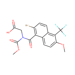 COC(=O)N(CC(=O)O)C(=O)c1c(Br)ccc2c(C(F)(F)F)c(OC)ccc12 ZINC000003791664