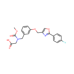 COC(=O)N(CC(=O)O)Cc1cccc(OCc2coc(-c3ccc(F)cc3)n2)c1 ZINC000049109509