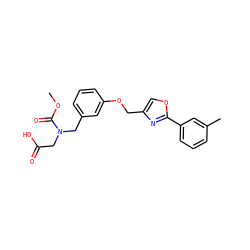 COC(=O)N(CC(=O)O)Cc1cccc(OCc2coc(-c3cccc(C)c3)n2)c1 ZINC000049049034