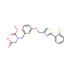 COC(=O)N(CC(=O)O)Cc1cccc(OCc2csc(-c3ccccc3Cl)n2)c1 ZINC000049112294