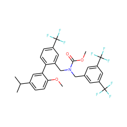 COC(=O)N(Cc1cc(C(F)(F)F)cc(C(F)(F)F)c1)Cc1cc(C(F)(F)F)ccc1-c1cc(C(C)C)ccc1OC ZINC000064549659
