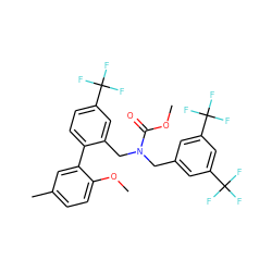 COC(=O)N(Cc1cc(C(F)(F)F)cc(C(F)(F)F)c1)Cc1cc(C(F)(F)F)ccc1-c1cc(C)ccc1OC ZINC000064559401