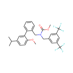COC(=O)N(Cc1cc(C(F)(F)F)cc(C(F)(F)F)c1)Cc1ccccc1-c1cc(C(C)C)ccc1OC ZINC000064549921