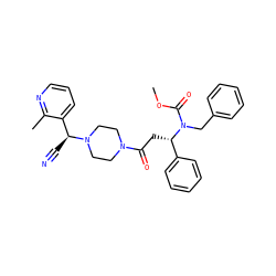 COC(=O)N(Cc1ccccc1)[C@@H](CC(=O)N1CCN([C@@H](C#N)c2cccnc2C)CC1)c1ccccc1 ZINC000013833257
