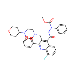 COC(=O)N(NC(=O)c1c(CN2CCN(C3CCOCC3)CC2)c(-c2ccccc2)nc2c(F)cccc12)c1ccccc1 ZINC000036311273