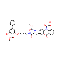 COC(=O)N[C@H](Cc1ccc(N(C(=O)C(=O)O)c2ccccc2C(=O)O)cc1)C(=O)NCCCCOc1cc(-c2ccccc2)cc(O)c1C(=O)OC ZINC000049615372