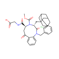 COC(=O)N1[C@H](C(=O)NCC(=O)O)CC(=O)c2ccccc2N(Cc2ccccc2Cl)C(=O)[C@H]1CC12CC3CC(CC(C3)C1)C2 ZINC000027108978
