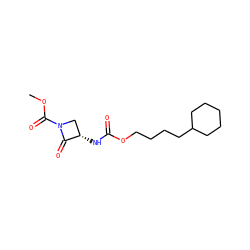 COC(=O)N1C[C@H](NC(=O)OCCCCC2CCCCC2)C1=O ZINC001772651060