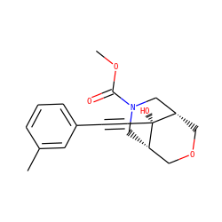 COC(=O)N1C[C@H]2COC[C@@H](C1)[C@]2(O)C#Cc1cccc(C)c1 ZINC000103293074
