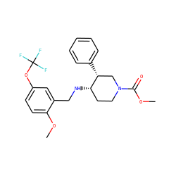 COC(=O)N1CC[C@H](NCc2cc(OC(F)(F)F)ccc2OC)[C@H](c2ccccc2)C1 ZINC000073196394