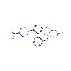 COC(=O)N1CCN(c2ccc(CN(CC(C)C)S(=O)(=O)Cc3ccccc3)cc2)CC1 ZINC000147280649