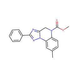 COC(=O)N1Cc2nc(-c3ccccc3)nn2-c2cc(C)ccc21 ZINC000299836763