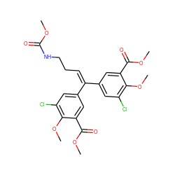 COC(=O)NCCC=C(c1cc(Cl)c(OC)c(C(=O)OC)c1)c1cc(Cl)c(OC)c(C(=O)OC)c1 ZINC000014943817