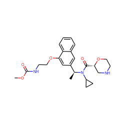 COC(=O)NCCOc1cc([C@H](C)N(C(=O)[C@H]2CNCCO2)C2CC2)cc2ccccc12 ZINC000204310965