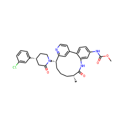 COC(=O)Nc1ccc2c(c1)NC(=O)[C@H](C)CCC[C@H](N1CC[C@@H](c3cccc(Cl)c3)CC1=O)c1cc-2ccn1 ZINC000169710309